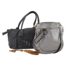 Chloe Hand Bag Leather 2 Set Silver Gray Auth bs36185-1
