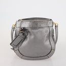 Chloe Hand Bag Leather 2 Set Silver Gray Auth bs36185-10