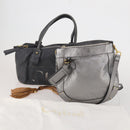 Chloe Hand Bag Leather 2 Set Silver Gray Auth bs36185-21