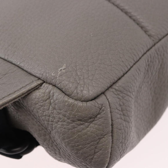 BOTTEGA VENETA INTRECCIATO Waist Bag Leather Gray Auth bs36187