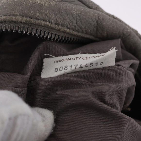 BOTTEGA VENETA INTRECCIATO Waist Bag Leather Gray Auth bs36187
