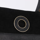 CELINE Hand Bag Suede Leather 2way Black Gold Auth bs36188-19