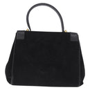 CELINE Hand Bag Suede Leather 2way Black Gold Auth bs36188-2