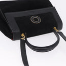 CELINE Hand Bag Suede Leather 2way Black Gold Auth bs36188-6