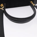 CELINE Hand Bag Suede Leather 2way Black Gold Auth bs36188-7