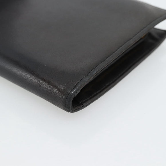 CHANEL COCO Mark Long Wallet Leather Black CC Auth bs36189