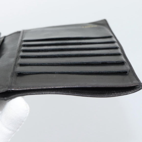 CHANEL COCO Mark Long Wallet Leather Black CC Auth bs36189