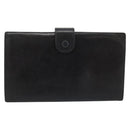 CHANEL COCO Mark Long Wallet Leather Black CC Auth bs36189-3