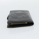 CHANEL COCO Mark Long Wallet Leather Black CC Auth bs36189-4