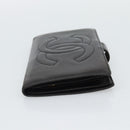 CHANEL COCO Mark Long Wallet Leather Black CC Auth bs36189-4