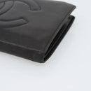 CHANEL COCO Mark Long Wallet Leather Black CC Auth bs36189-8