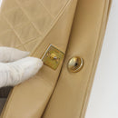CHANEL Matelasse Chain Shoulder Bag Lamb Skin Beige Gold CC Auth bs36192-15