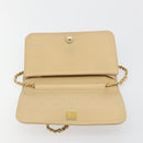 CHANEL Matelasse Chain Shoulder Bag Lamb Skin Beige Gold CC Auth bs36192-17