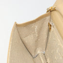 CHANEL Matelasse Chain Shoulder Bag Lamb Skin Beige Gold CC Auth bs36192-21