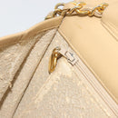 CHANEL Matelasse Chain Shoulder Bag Lamb Skin Beige Gold CC Auth bs36192-22