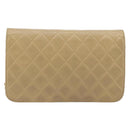 CHANEL Matelasse Chain Shoulder Bag Lamb Skin Beige Gold CC Auth bs36192-3