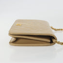 CHANEL Matelasse Chain Shoulder Bag Lamb Skin Beige Gold CC Auth bs36192-4