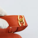 CHANEL Matelasse Backpack Caviar Skin Orange Gold CC Auth bs36193-14