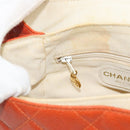 CHANEL Matelasse Backpack Caviar Skin Orange Gold CC Auth bs36193-20