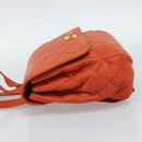 CHANEL Matelasse Backpack Caviar Skin Orange Gold CC Auth bs36193-4