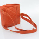 CHANEL Matelasse Backpack Caviar Skin Orange Gold CC Auth bs36193-7