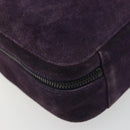 CHANEL COCO Mark Hand Bag Suede Purple CC Auth bs36194-11
