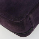 CHANEL COCO Mark Hand Bag Suede Purple CC Auth bs36194-13
