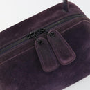 CHANEL COCO Mark Hand Bag Suede Purple CC Auth bs36194-14