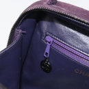 CHANEL COCO Mark Hand Bag Suede Purple CC Auth bs36194-19