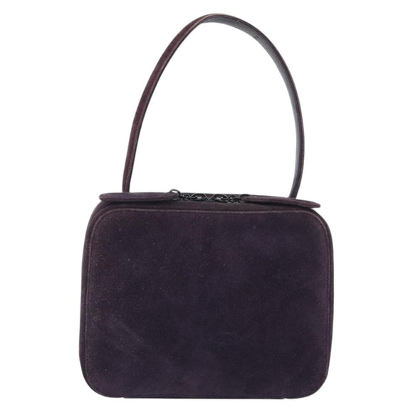CHANEL COCO Mark Hand Bag Suede Purple CC Auth bs36194