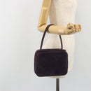 CHANEL COCO Mark Hand Bag Suede Purple CC Auth bs36194-24