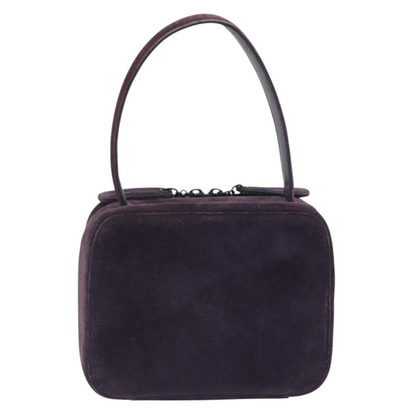 CHANEL COCO Mark Hand Bag Suede Purple CC Auth bs36194