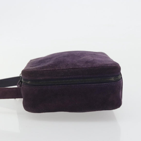 CHANEL COCO Mark Hand Bag Suede Purple CC Auth bs36194
