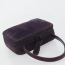 CHANEL COCO Mark Hand Bag Suede Purple CC Auth bs36194-6