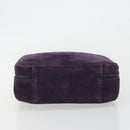 CHANEL COCO Mark Hand Bag Suede Purple CC Auth bs36194-9