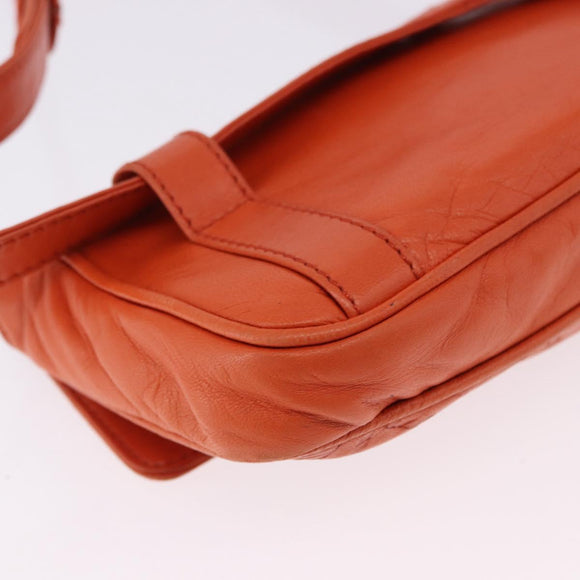 LOEWE Anagram Waist bag Leather Orange Gold Auth bs36195A