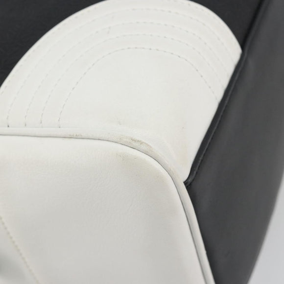 LOEWE Hand Bag Leather PVC White Black Auth bs36198A