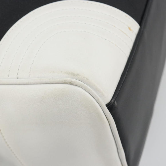 LOEWE Hand Bag Leather PVC White Black Auth bs36198A