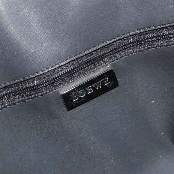 LOEWE Hand Bag Leather PVC White Black Auth bs36198A