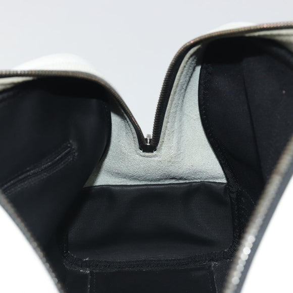 LOEWE Hand Bag Leather PVC White Black Auth bs36198A