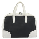LOEWE Hand Bag Leather PVC White Black Auth bs36198A-13