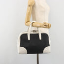 LOEWE Hand Bag Leather PVC White Black Auth bs36198A-23