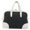 LOEWE Hand Bag Leather PVC White Black Auth bs36198A-2