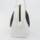 LOEWE Hand Bag Leather PVC White Black Auth bs36198A-3