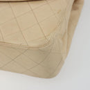 CHANEL Matelasse Chain Shoulder Bag Lamb Skin Beige Gold CC Auth bs36200-15