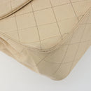 CHANEL Matelasse Chain Shoulder Bag Lamb Skin Beige Gold CC Auth bs36200-16