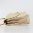 CHANEL Matelasse Chain Shoulder Bag Lamb Skin Beige Gold CC Auth bs36200-4