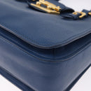 Miu Miu Hand Bag Leather 2way Blue Gold Auth bs36201A-13