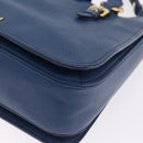 Miu Miu Hand Bag Leather 2way Blue Gold Auth bs36201A-15