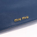 Miu Miu Hand Bag Leather 2way Blue Gold Auth bs36201A-16